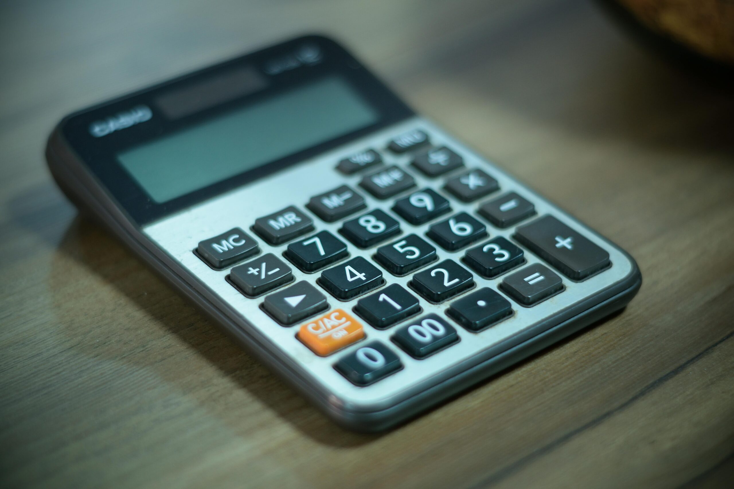 calculator on table