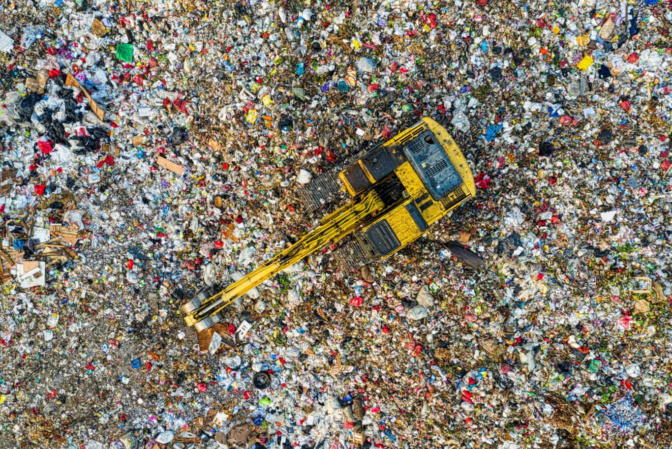 overhead image of landfill